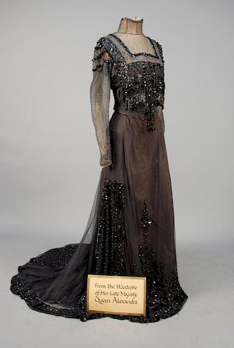 PARIS BEADED TULLE GOWN ATTRIBUTED to QUEEN ALEXANDRA, 1900-1905.
