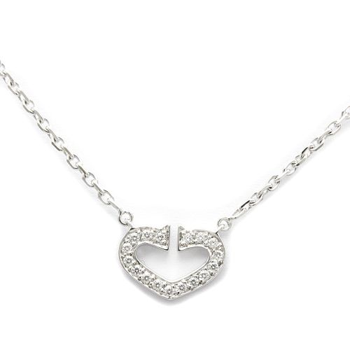 Cartier C Heart White Gold (18K) Diamond Women's Pendant Necklace