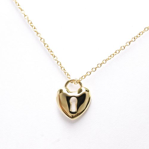 Tiffany Heart Lock Yellow Gold (18K) Women's Pendant Necklace