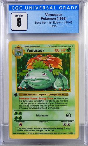 1999 Pokemon Base Set 1st Ed. Venusaur CGC 8