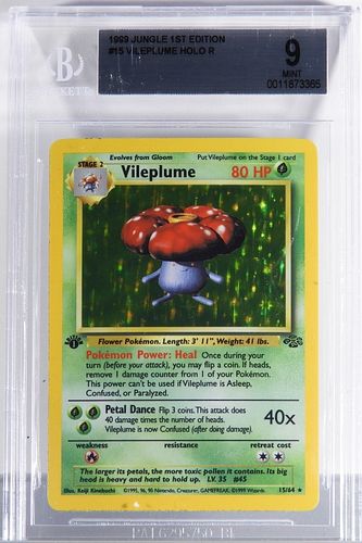 1999 Pokemon Jungle 1st Ed. Vileplume BGS 9