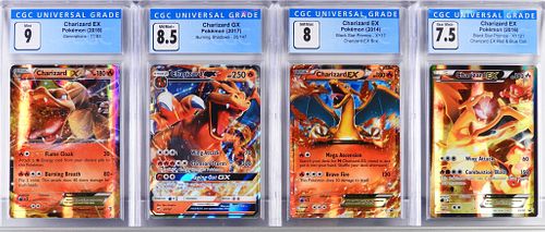 4PC Pokemon Charizard EX GX CGC Trading Card Group