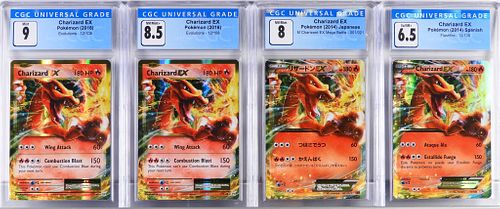 4PC Pokemon Charizard EX CGC Trading Card Group