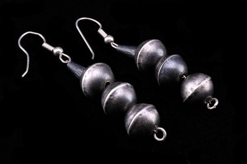 Navajo Gerald Mitchell Sterling Pearl Earring Set
