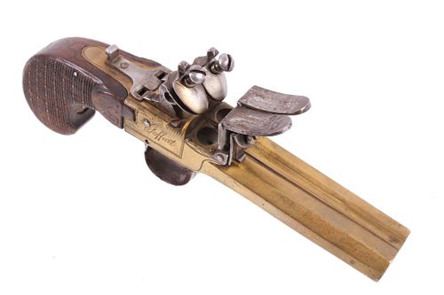 Double Barrel Belgian Flintlock Pistol c1779-1812