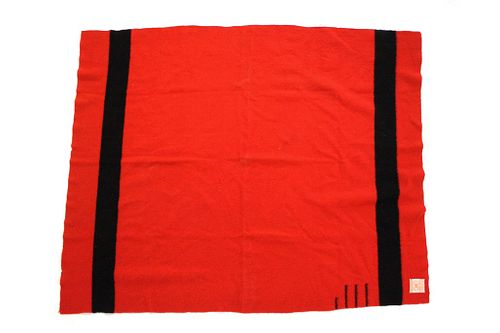 Hudson Bay Company 3 1/2 Point Red Wool Blanket