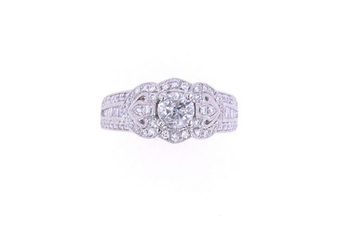 Opulent Vintage Diamond Platinum Unity Ring