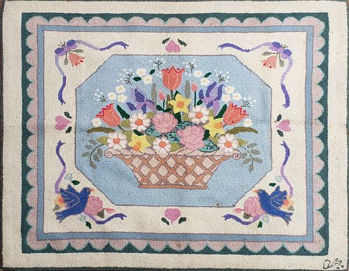 Claire Murray Nantucket Flower Basket Hooked Rug