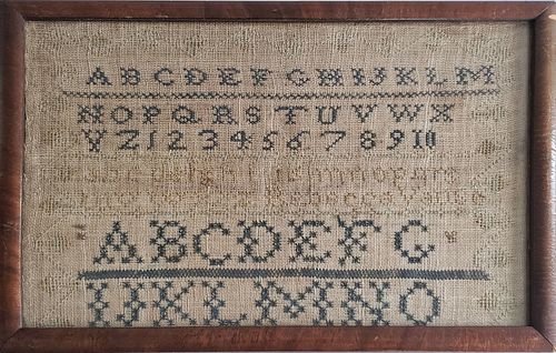 19th Century Needlework Alphabet Sampler