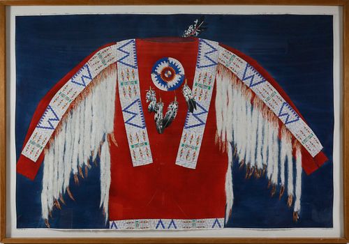 Theodore B. Villa Mixed Media "Native American Ceremonial Dress Shirt"