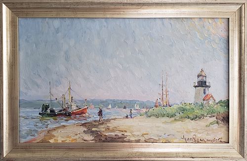 Jan Pawlowski Oil on Canvas "Brant Point Nantucket"