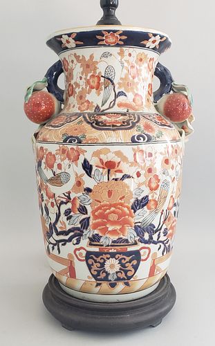 Decorative Imari Porcelain Vase Mounted As a Lamp