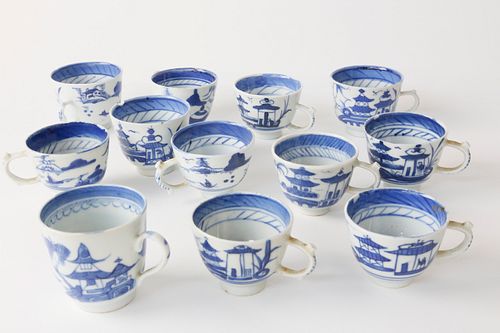 Assembled Set of 12 Canton Demitasse Cups, circa 1860