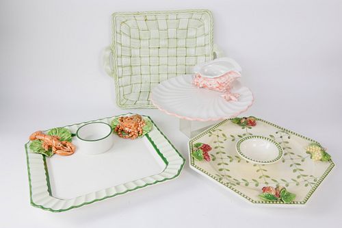 Four Ceramic Party Hors d'oeuvres Platters
