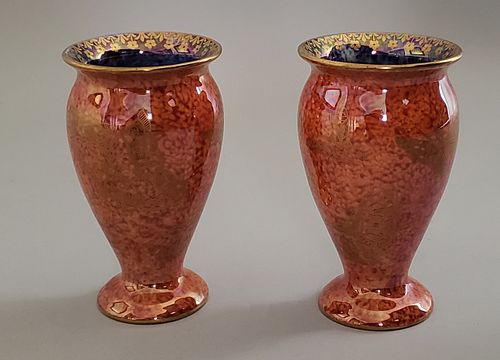 Pair of Wedgwood Glazed Porcelain Bud Vases