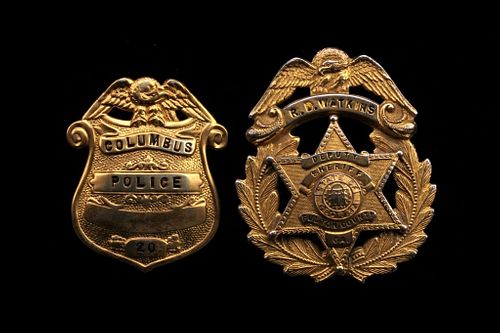 Georgia Sheriff's & Police Badge Brass Pair