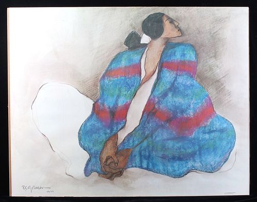 R. C. Gorman Navajo Woman In Blanket Print