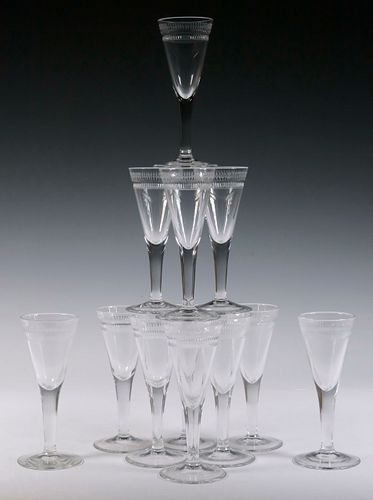 (12) METROPOLITAN MUSEUM CRYSTAL SHERRY CORDIAL GLASSES