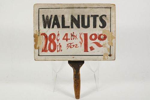 CIRCA 1910 GROCERS SIGN FOR 'WALNUTS'
