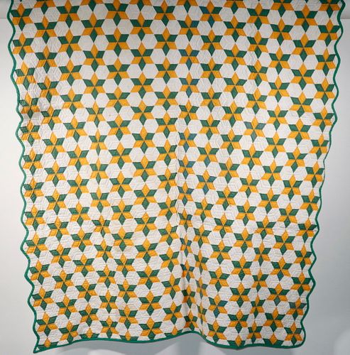 SIX-POINTED STARS QUILT - 55" x 80"