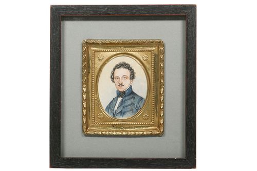 MID-19TH C. MINIATURE PORTRAIT OF A MILITARY OFFICER