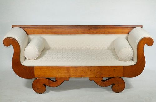 PRIMITIVE EMPIRE SETTEE WITH PINE FRAME