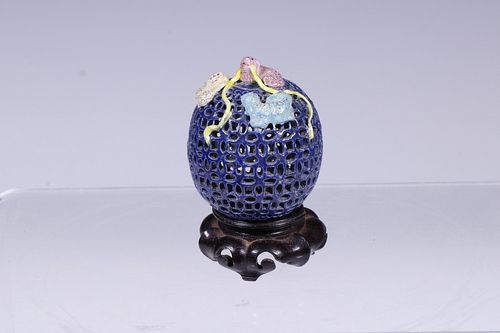 JAPANESE RETICULATED PORCELAIN ORNAMENT