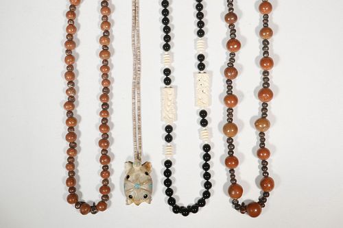 (4) BEADED NECKLACES