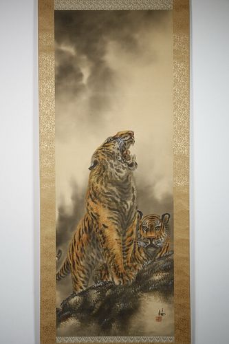 CHINESE SCROLL OF TIGERS