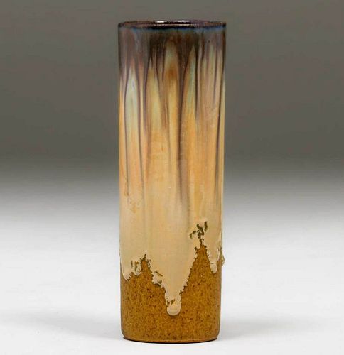 Fulper Pottery Drip Flambe Cylinder Vase c1910