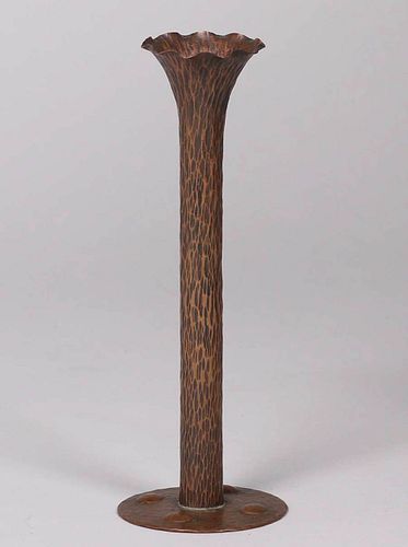 Edward Ball Hammered Copper Flared Vase c1918-1919