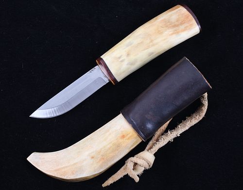 Buffalo Bone Handle Knife & Bone Sheath