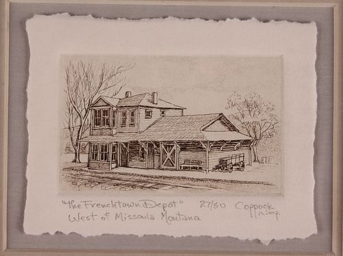 B. Coppock Intaglio "Frenchtown Depot" Mont. 27/50