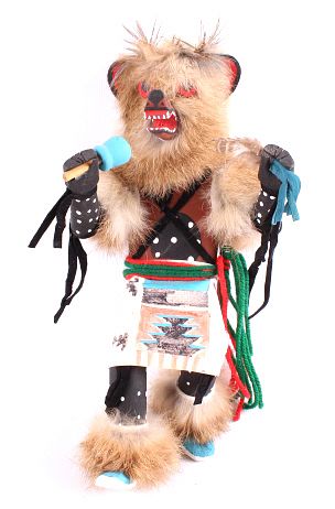 Hopi Warrior Dancer With Wolf Headdress Doll
