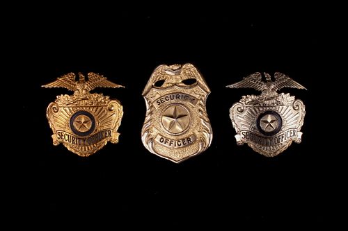 Collection of Brass Security Badges c. early 1900s