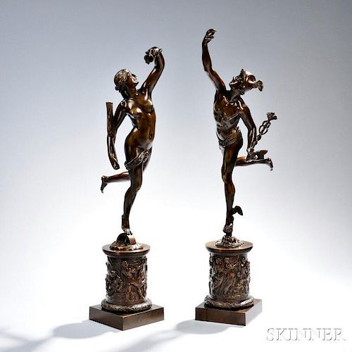 Pair of Grand Tour Bronze Figures Depicting Hermes and Daphne