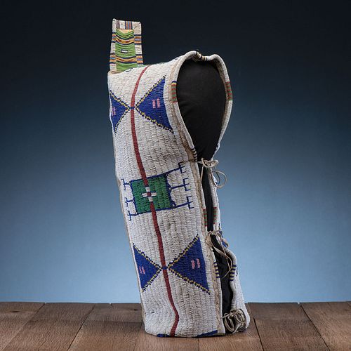 Sioux Child's Beaded Hide Cradle