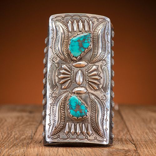 Fred Peshlakai (Dine, 1896-1974) Attributed, Silver and Turquoise Ketoh