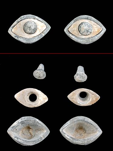 Pair of Egyptian Late Dynastic Stone Eyes