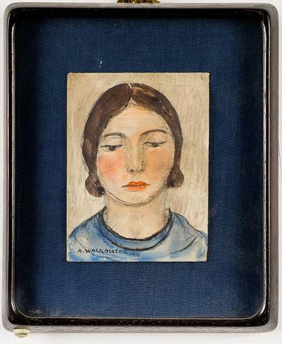 Abraham Walkowitz Portrait of a Woman Watercolor