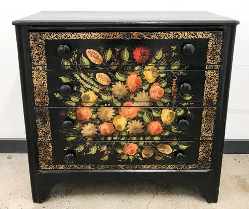 American Paint Decorated Chest of Drawers