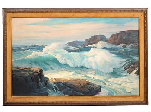 Philip Shumaker 'Blue Seas' Oil on Canvas