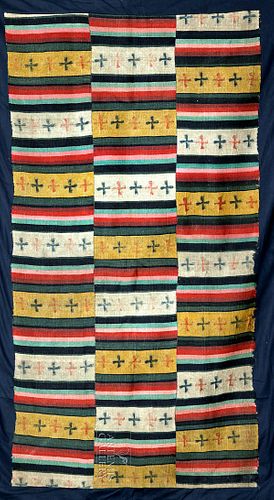 Vibrant / Large 19th C. Tibetan Yak Wool Shawl