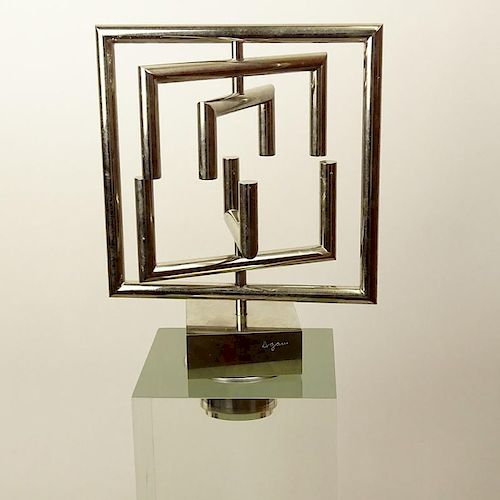 Yaacov Agam, Israeli (born 1928) Circa 1972 Original Stainless Steel Kinetic Sculpture