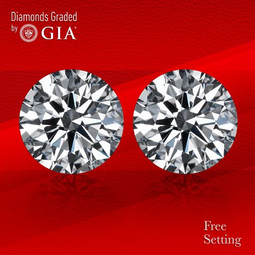 14.01 carat diamond pair Round cut Diamond GIA Graded 1) 7.00 ct, Color F, VS2 2) 7.01 ct, Color F, VS2. Unmounted. Appraised Value: $1,371,400 