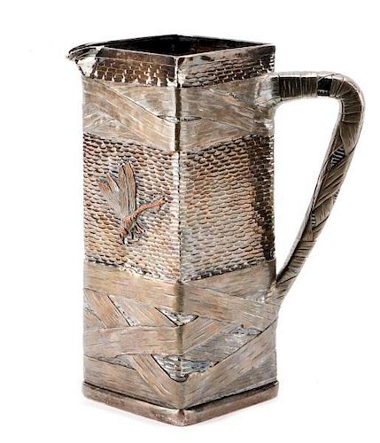 Important Aesthetic Sterling & Copper Pitcher