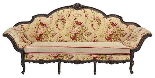 Venetian Style Carved Paint Decorated Sofa