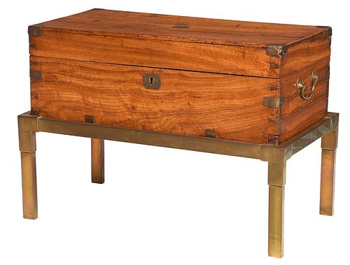 British Brass Bound Campaign Chest on Later Frame