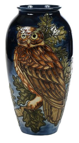 William Moorcroft Owl Vase