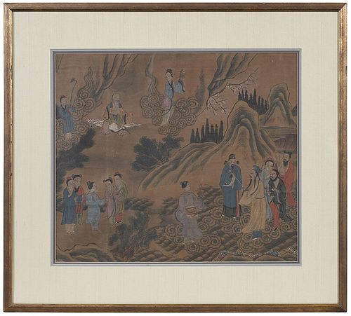 Chinese Silk Painting of Immortals